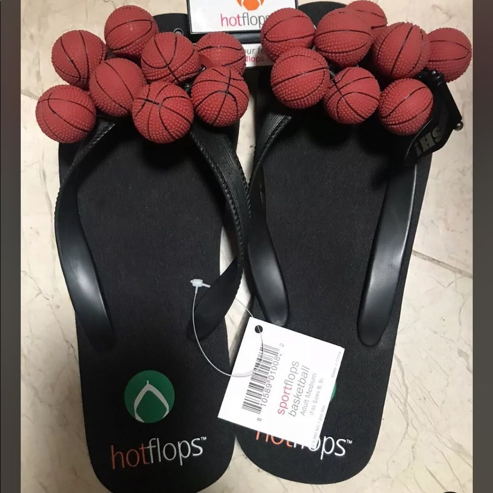 Hot Flops Novelty basket ball Flip Flop Thong Sandals Shoes Sz Medium 8/9